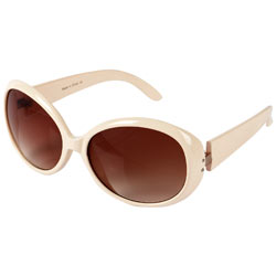 Cream round plastic sunglasses