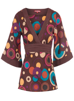 Dorothy Perkins Culture chocolate print top