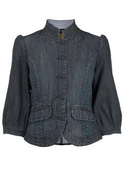 Denim puff sleeve jacket