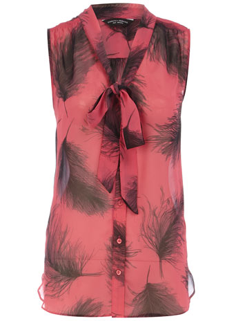 Dorothy Perkins Feather print pussybow blouse DP05312716