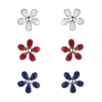 Flower studs pack of three