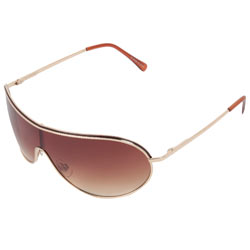 Gold metal visor sunglasses