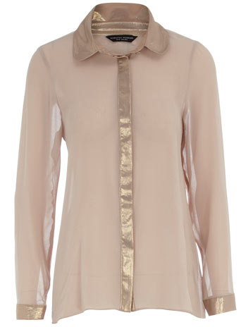 Dorothy Perkins Gold shimmer trim blouse DP05246242