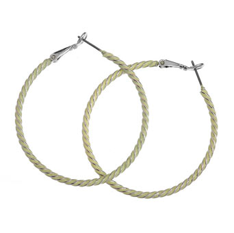 Green enamel twist hoop