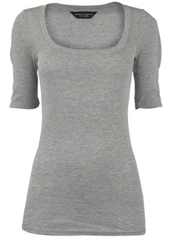 Dorothy Perkins Grey 1/2 sleeve scoop top