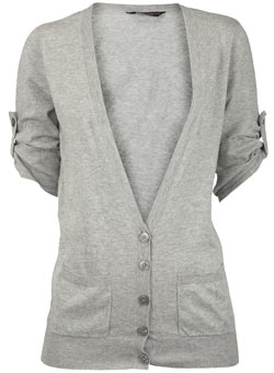 Dorothy Perkins Grey 3/4 sleeve cardigan