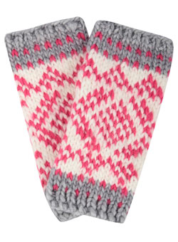 Grey chunky Fair Isle warmers