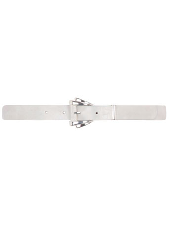 Grey deco buckle waist belt