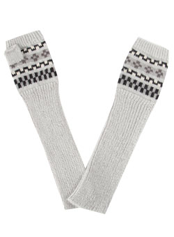 Grey intarsia armwarmers