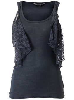 Dorothy Perkins Grey lace waistcoat top