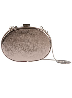 Grey oval clutch