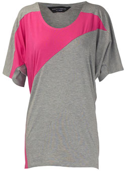 Grey/pink batwing top