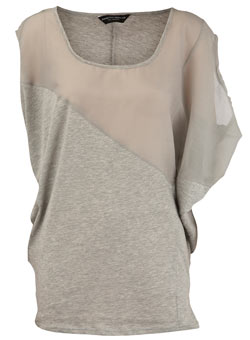 Grey silk panel tunic