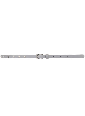 Grey skinny star stud belt