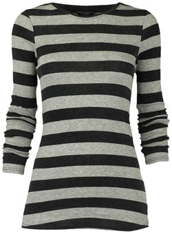 Dorothy Perkins Grey stripe crew neck top