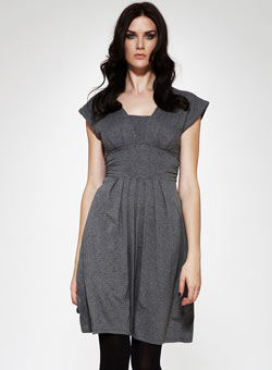 Grey v-front back dress