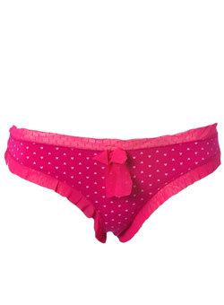 Hot pink heart mesh thong