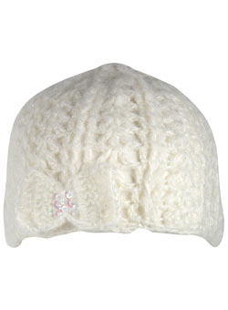 Ivory bow beanie