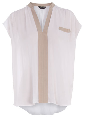 Dorothy Perkins Ivory contrast trim blouse DP05234882