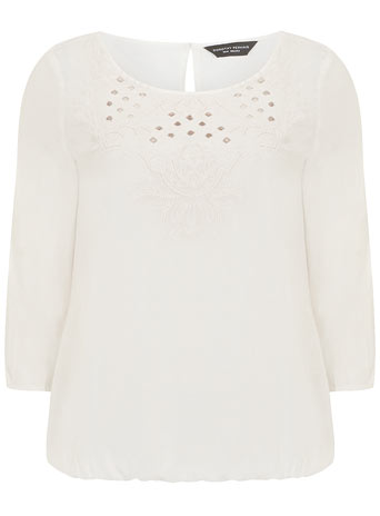 Ivory cutwork beaded blouse DP67174000