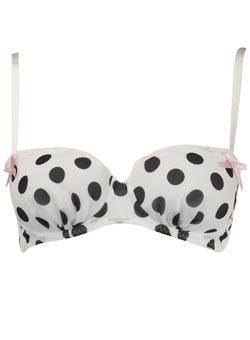 Dorothy Perkins Ivory spot chiffon bra