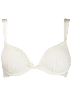 Dorothy Perkins Ivory spot flock lace bra