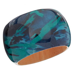 Jade/blue graphic print bangle