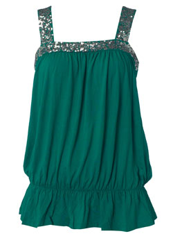 Dorothy Perkins Jade sequin bow back top