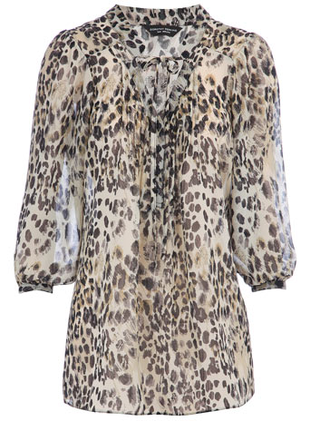 Dorothy Perkins Khaki animal georgette blouse