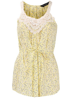 Dorothy Perkins Lemon ditsy crochet top