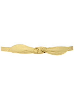 Dorothy Perkins Lemon leather skinny bow belt