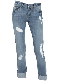 Dorothy Perkins Light rip boy jeans