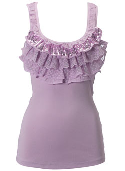 Dorothy Perkins Lilac frill sequin vest