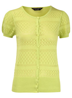 Dorothy Perkins Lime pointelle cardigan