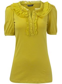 Lime ruffle blouse