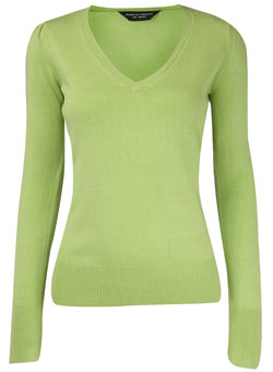 Dorothy Perkins Lime v-neck jumper