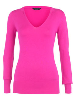 Magenta neck detail jumper