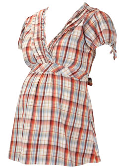 Dorothy Perkins Maternity coral check blouse