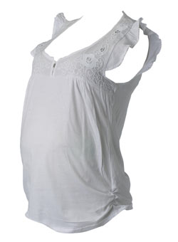 Maternity white cutwork top