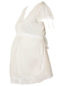 Maternity white cutwork tunic