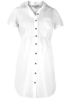 Maternity white long-line shirt