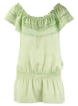 Dorothy Perkins Mint gypsy clown neck top
