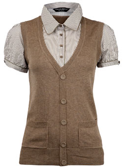 Dorothy Perkins Mocha 2in1 waistcoat top