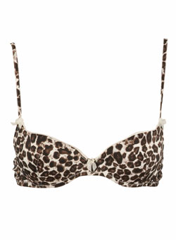 Dorothy Perkins Mocha animal satin bra