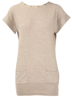 Dorothy Perkins Mocha button back jumper