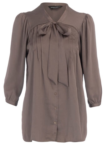 Dorothy Perkins Mocha pintuck satin blouse