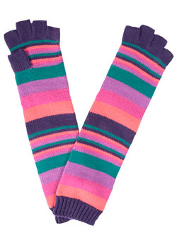 Multi colour stripe armwarmers