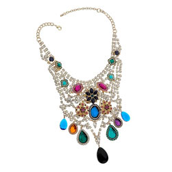 Multi crown jewels necklace