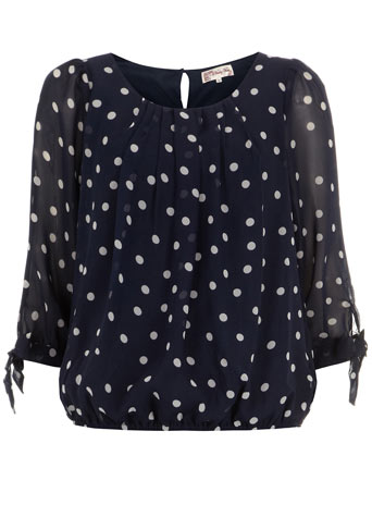 Dorothy Perkins Navy polka dot blouse DP37000074