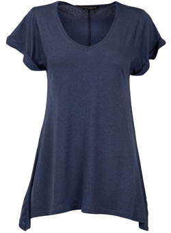 Dorothy Perkins Navy square hem top